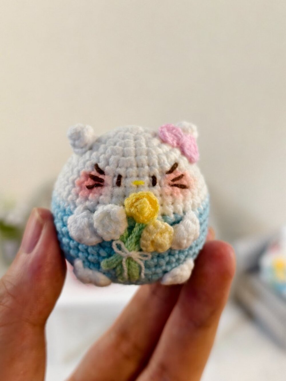 Handmade Amigurumi Crochet Small Kitty Plushie